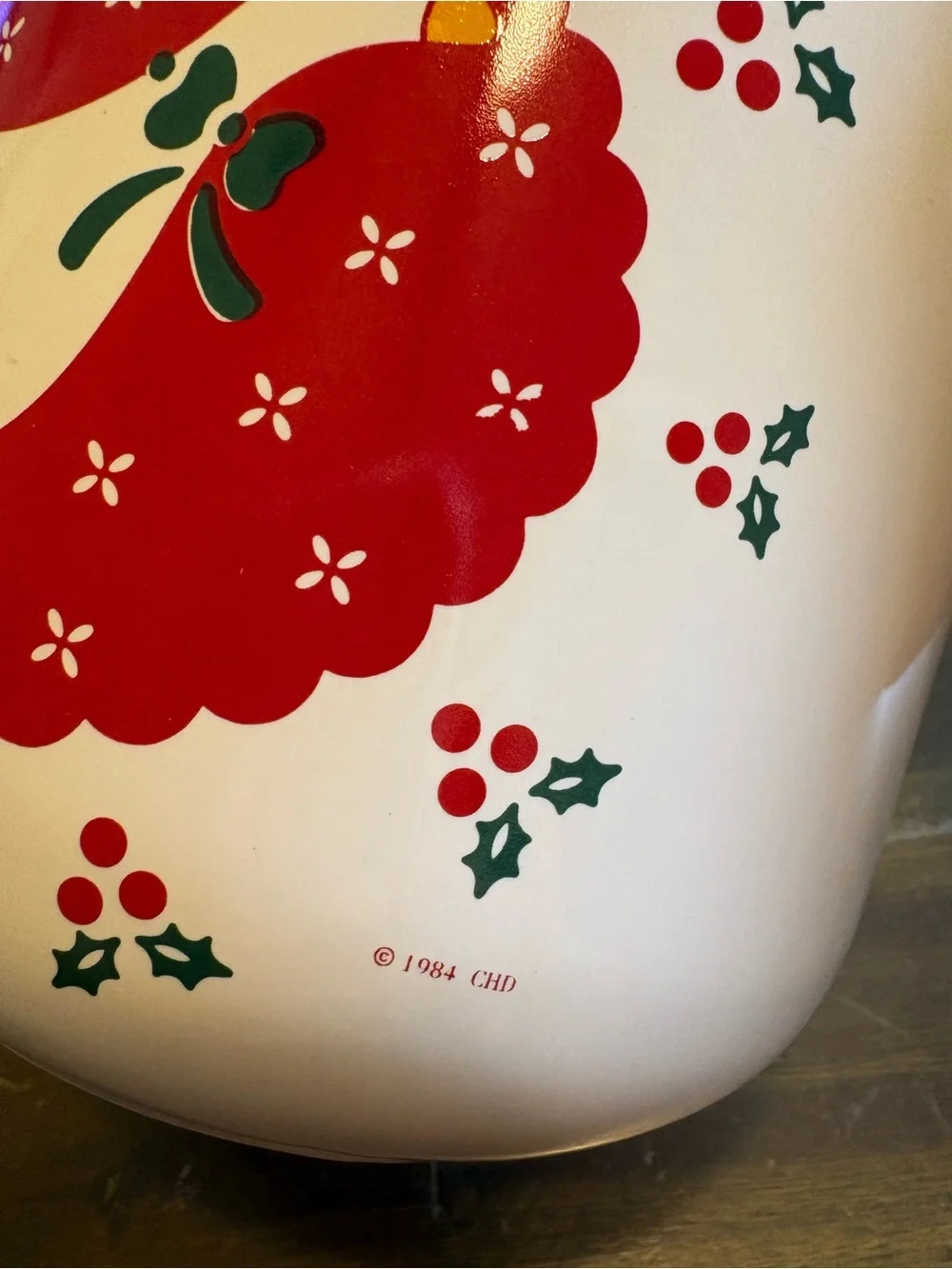 Vintage Ceramic Christmas Goose Duck Crock Canister Holder Bow 1984 Gooseberry
